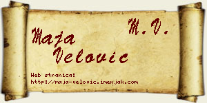 Maja Velović vizit kartica